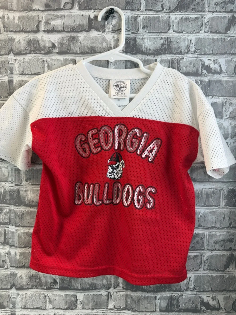 Georgia Bulldogs Kids Red & White Mesh‎ Team Top